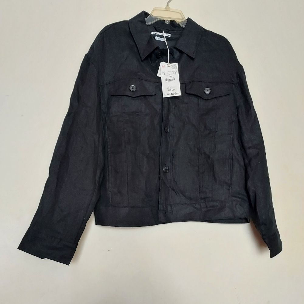 Zara Men’s Linen Jacket Sz-L - Picture 9 of 10